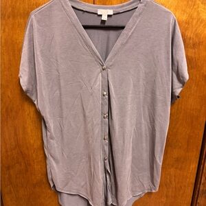 Gray Button-Up Women's Top